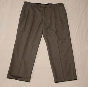Stafford Men's Pleated Dress Pants 100% Wool Brown Size 42x30